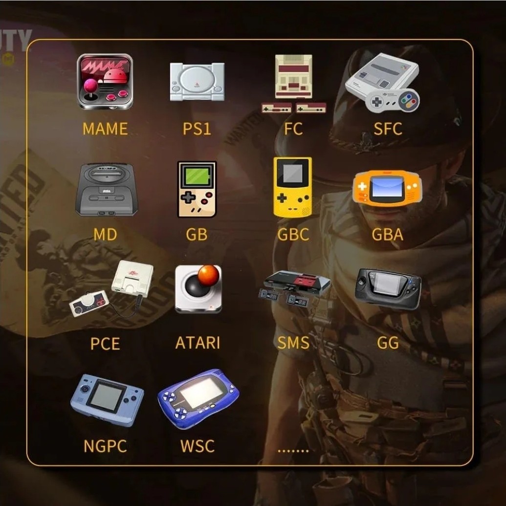 SF3000 Handheld Game Console 4.5in IPS Display, 20000+ Games, Gray/Black