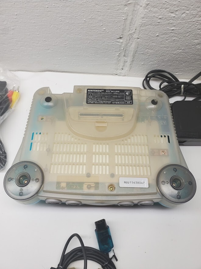 UPGRADED Nintendo 64 N64 Ice Blue Clear Funtastic + Official OEM remote & Cables