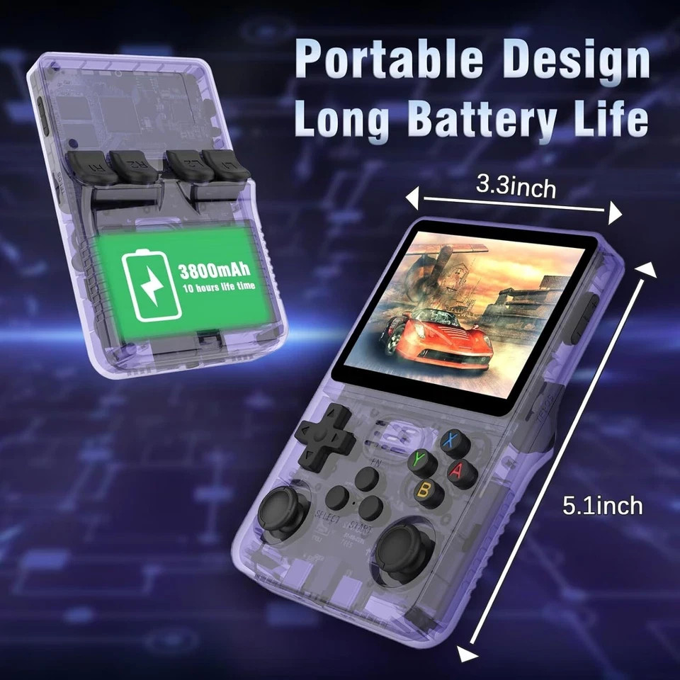 R36S Retro Handheld Video Game Console Linux System 3.5 Inch IPS Screen 128GB