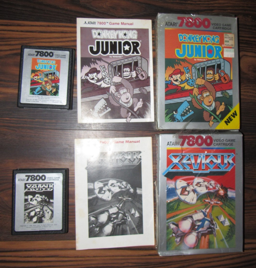 Atari 7800 Video Game Console with 16 CIB games MS Pac Man Donkey Kong JR Galaga