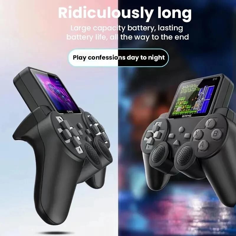 S10 MINI VIDEO GAME CONSOLE – 520 GAMES, DUAL CONTROLLERS, AV OUTPUT