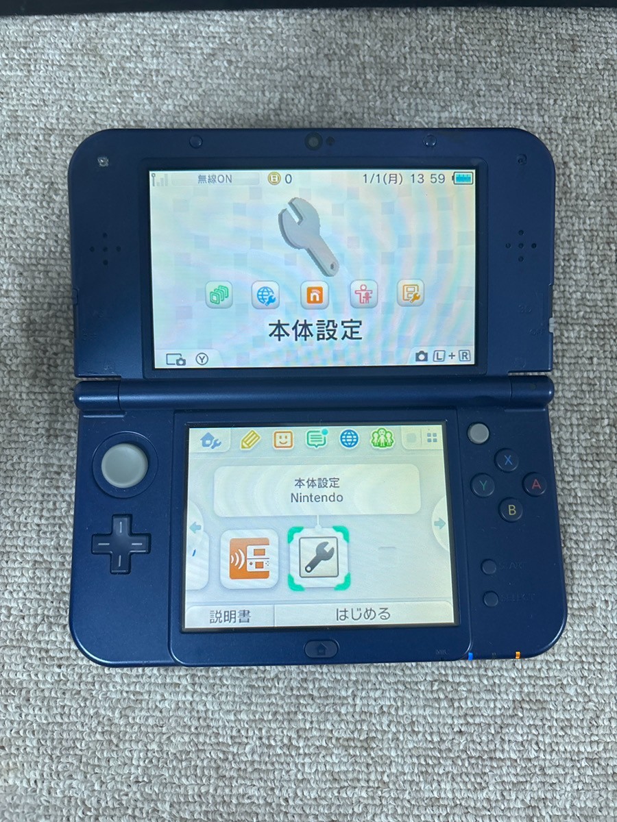 New 3DS LL XL Metalic blue Japan Nintendo Console region Japanese B814
