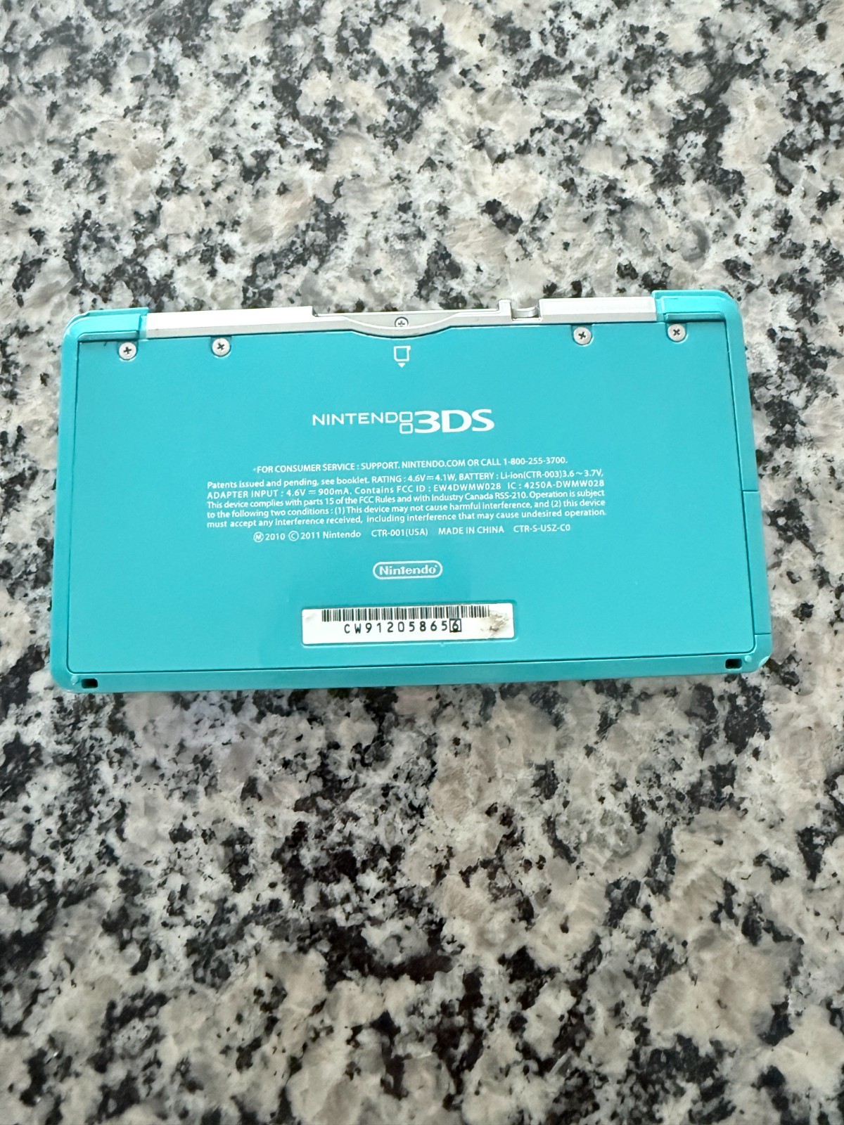 Nintendo 3DS 4GB Aqua Blue Handheld Console