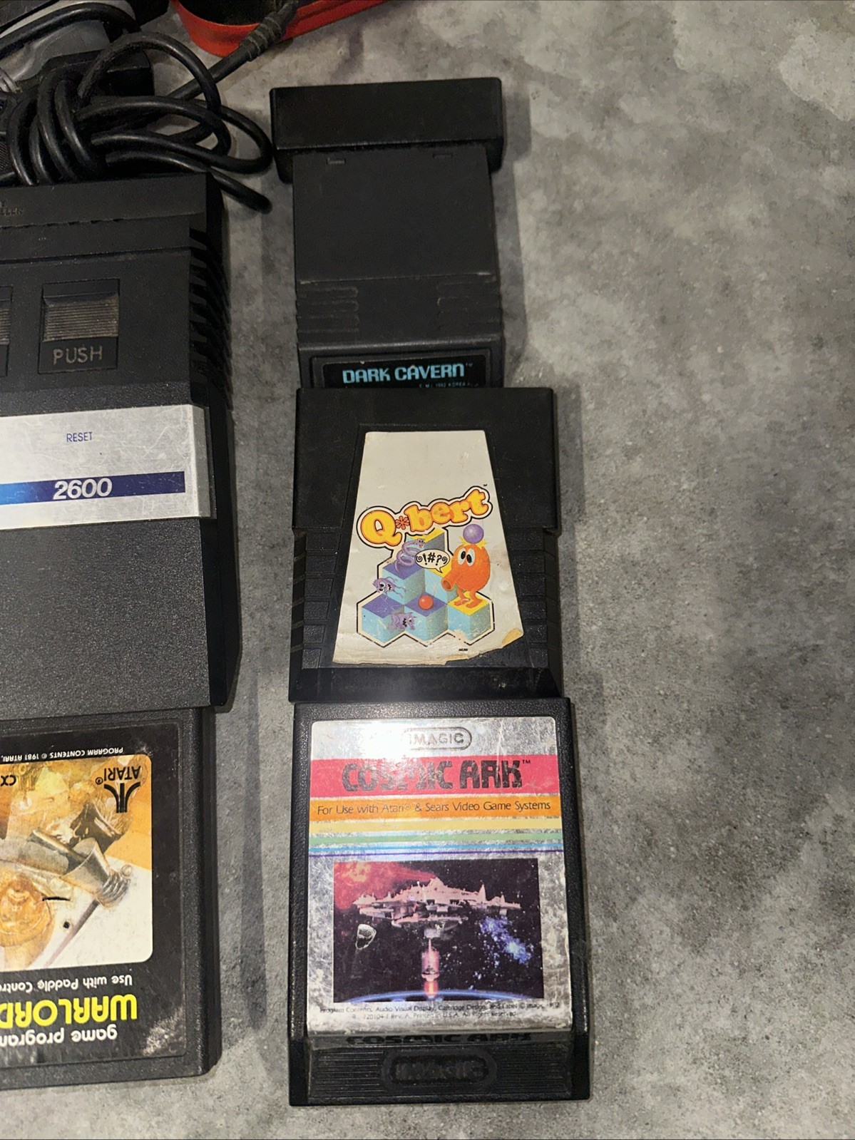 Atari 2600 Junior Jr Console System Bundle 21 Games 7 Joystick Lot Untested