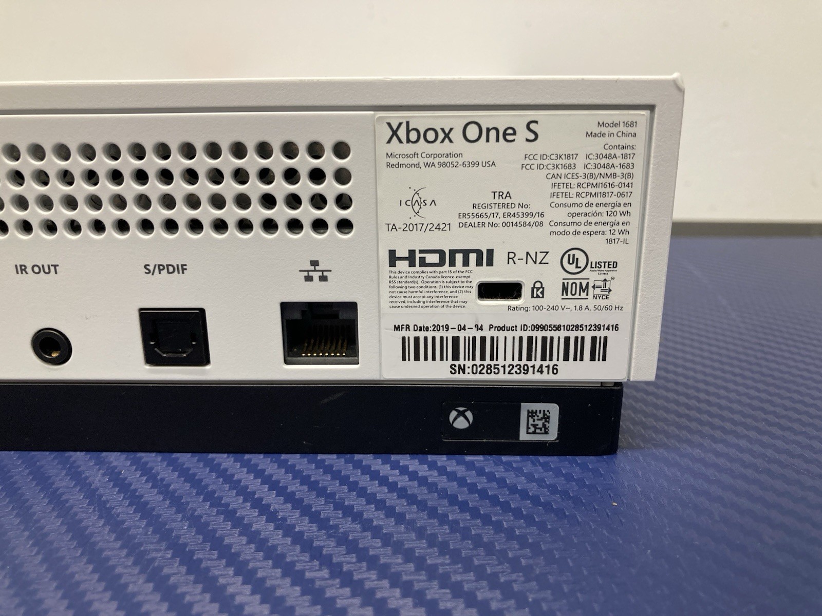 Lot of 2 Microsoft Xbox One S Console 1681 500GB- AS is For Parts Or Repair !!!
