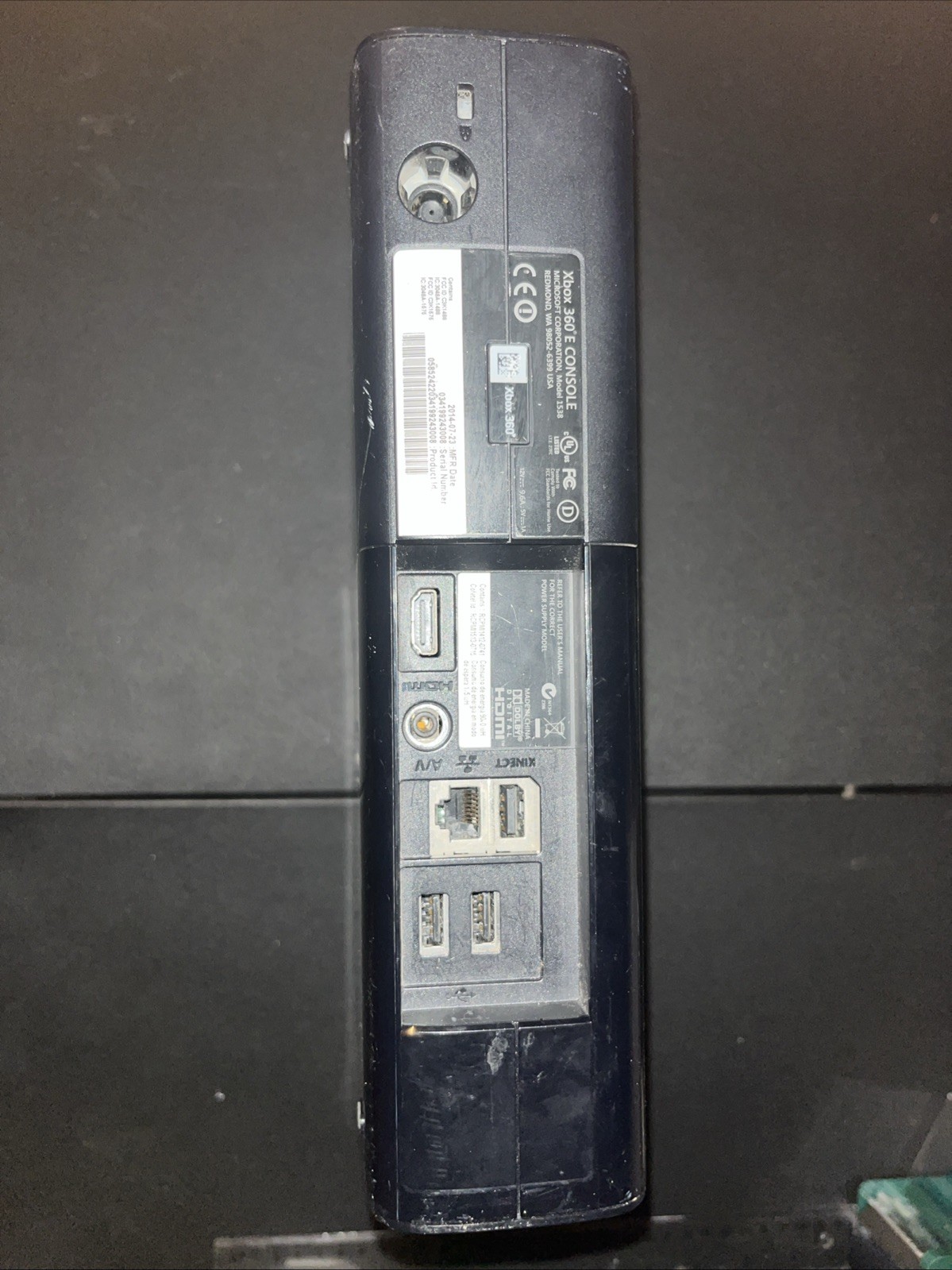 Microsoft Xbox 360 E Black 4GB Console with Power Cords And 4 Games Works