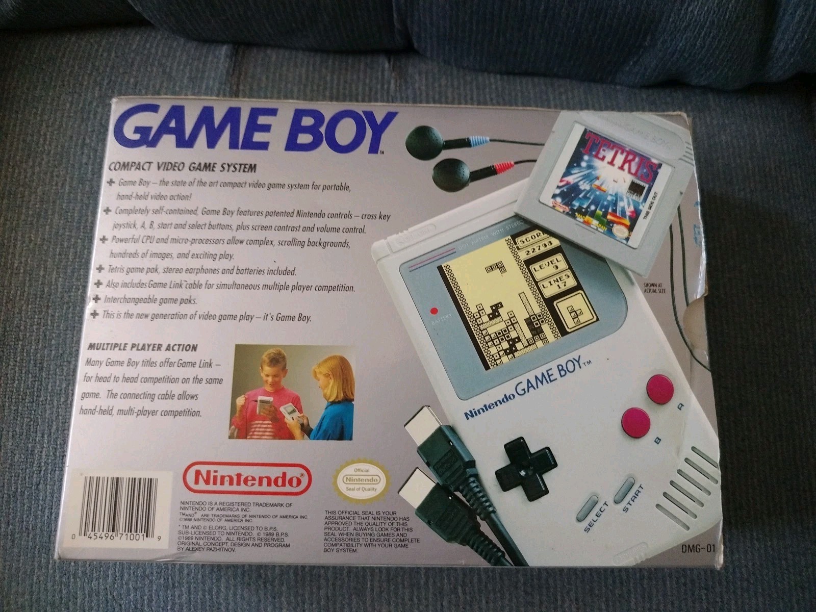Nintendo Game Boy Launch Edition Handheld System- Gray (IN BOX) READ DESCRIPTION