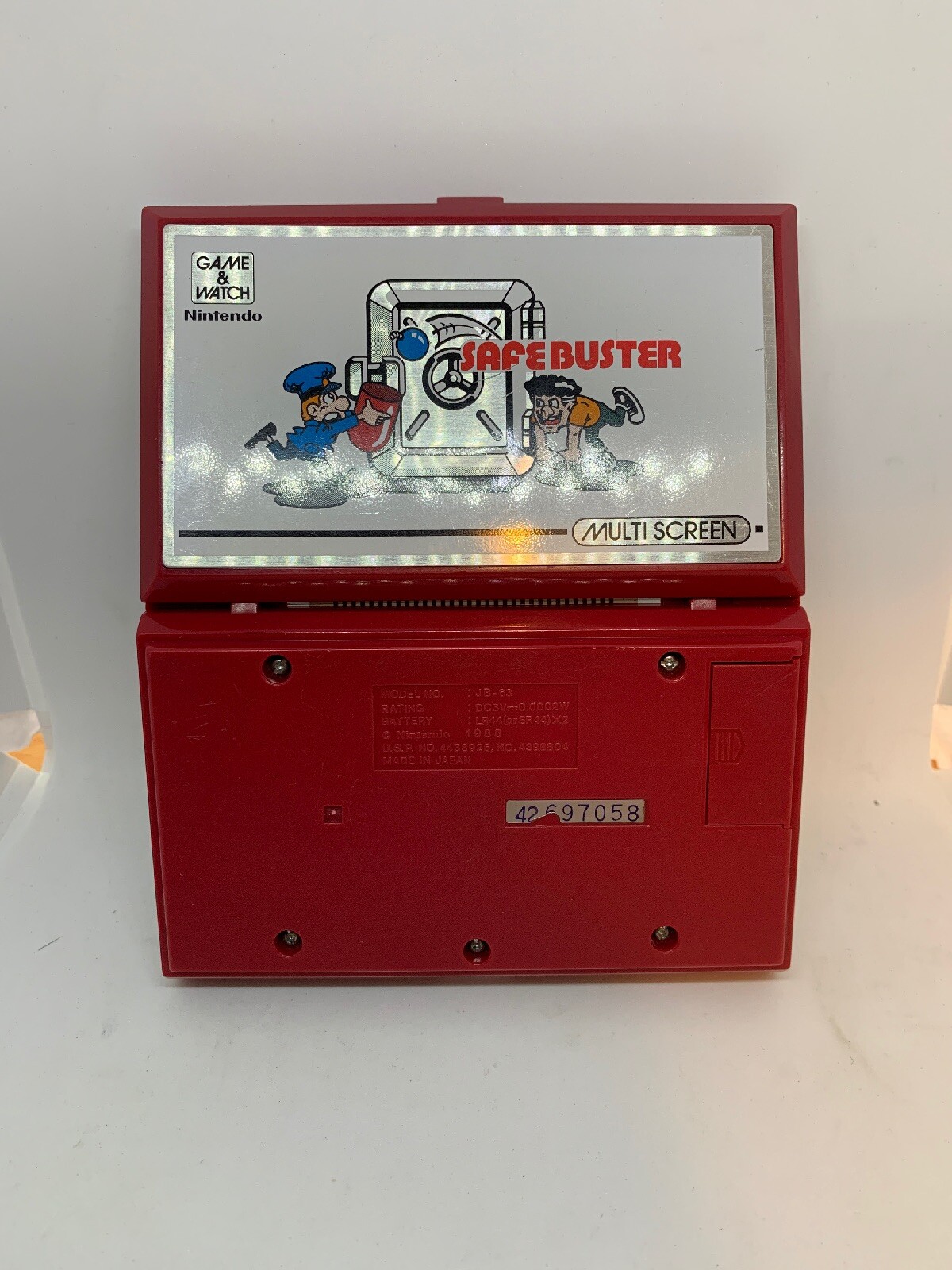 **ERROR COVER ON UPSIDE DOWN** NINTENDO GAME & WATCH SAFEBUSTER 1988 *ONLY ONE*