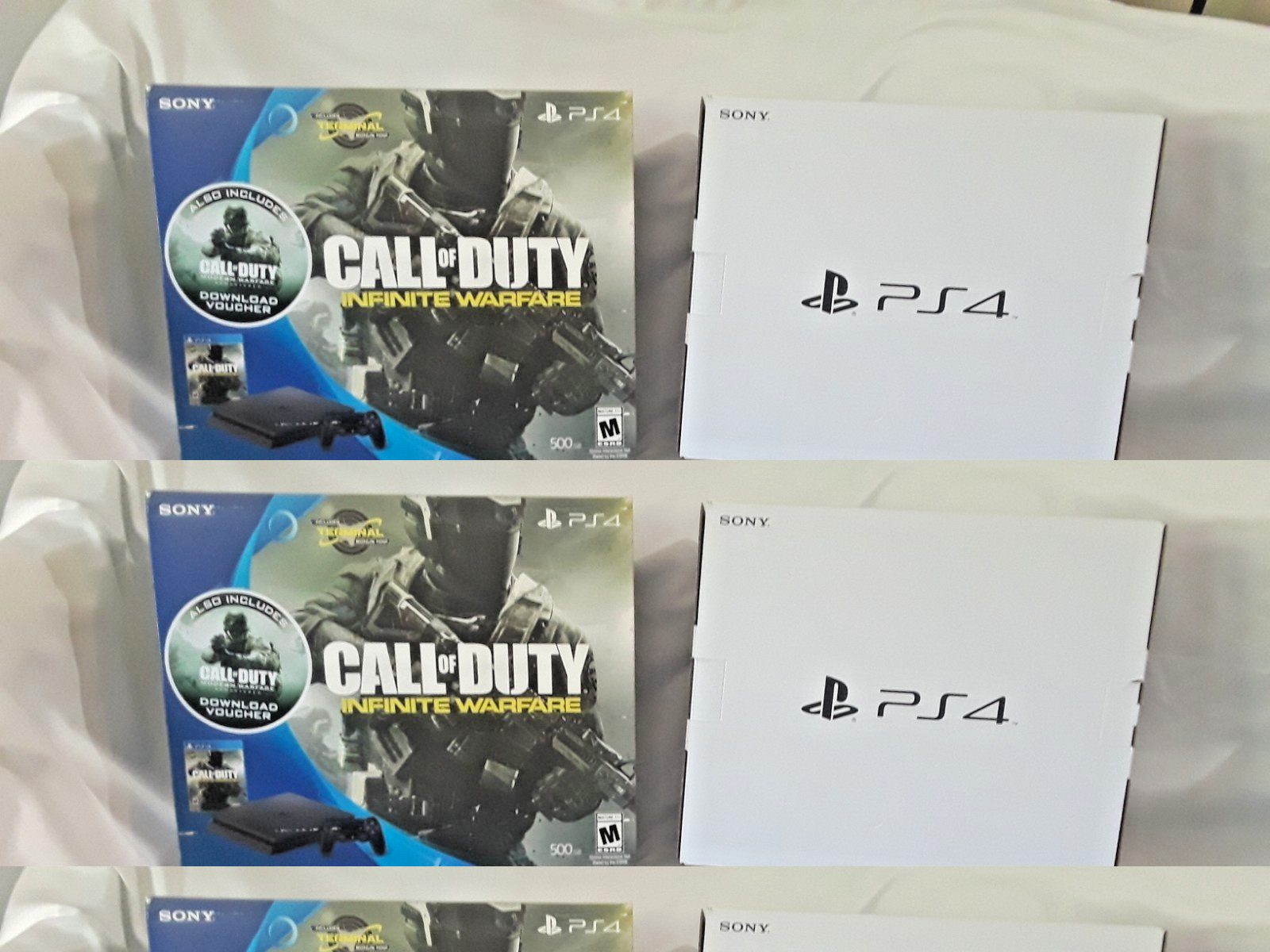 Sony Playstation PS4 CONSOLE LOT x 3 w/ original Boxes + controllers, camera