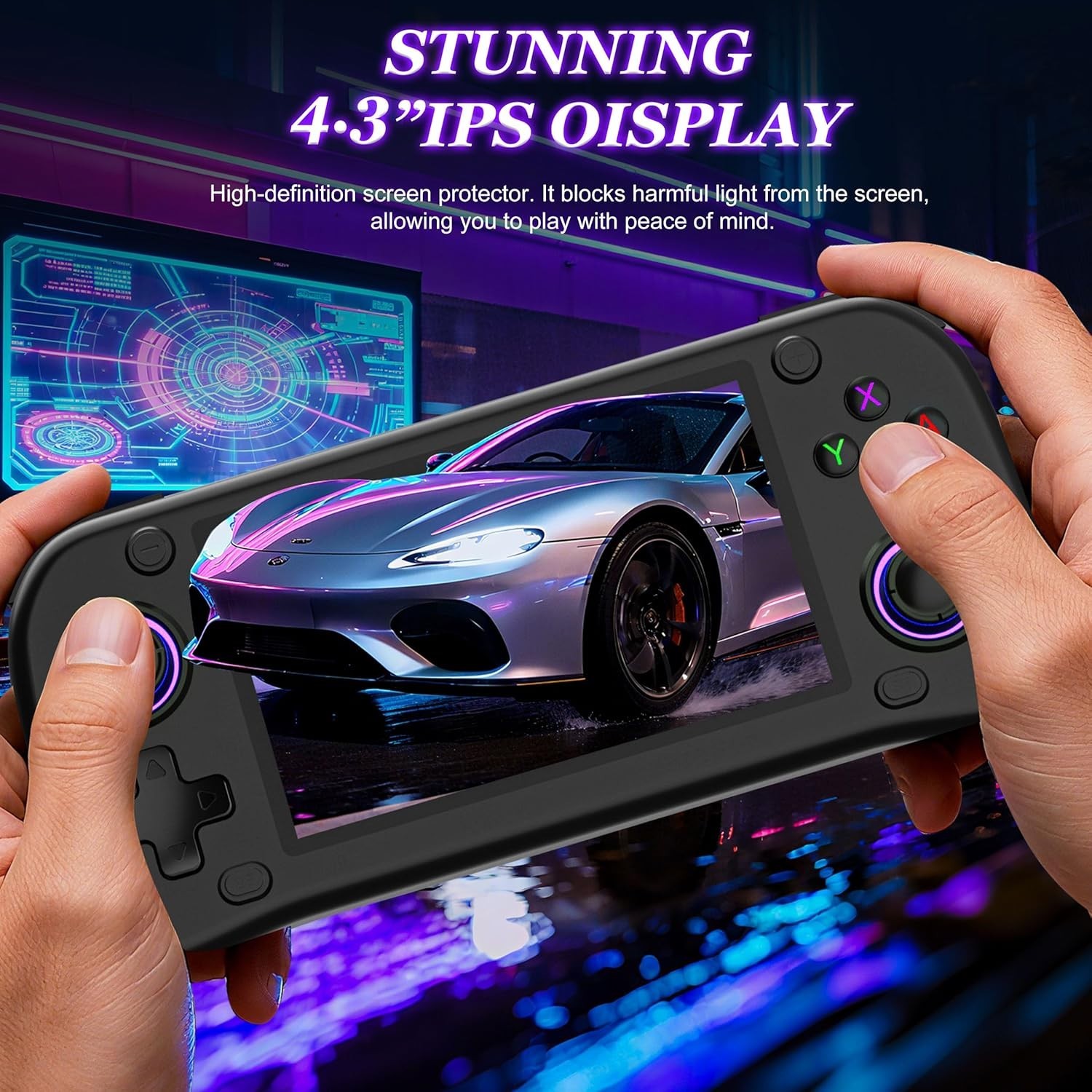 G28 Handheld Gaming Console – 4.3” Display, Expandable 64GB, Free Skins Included