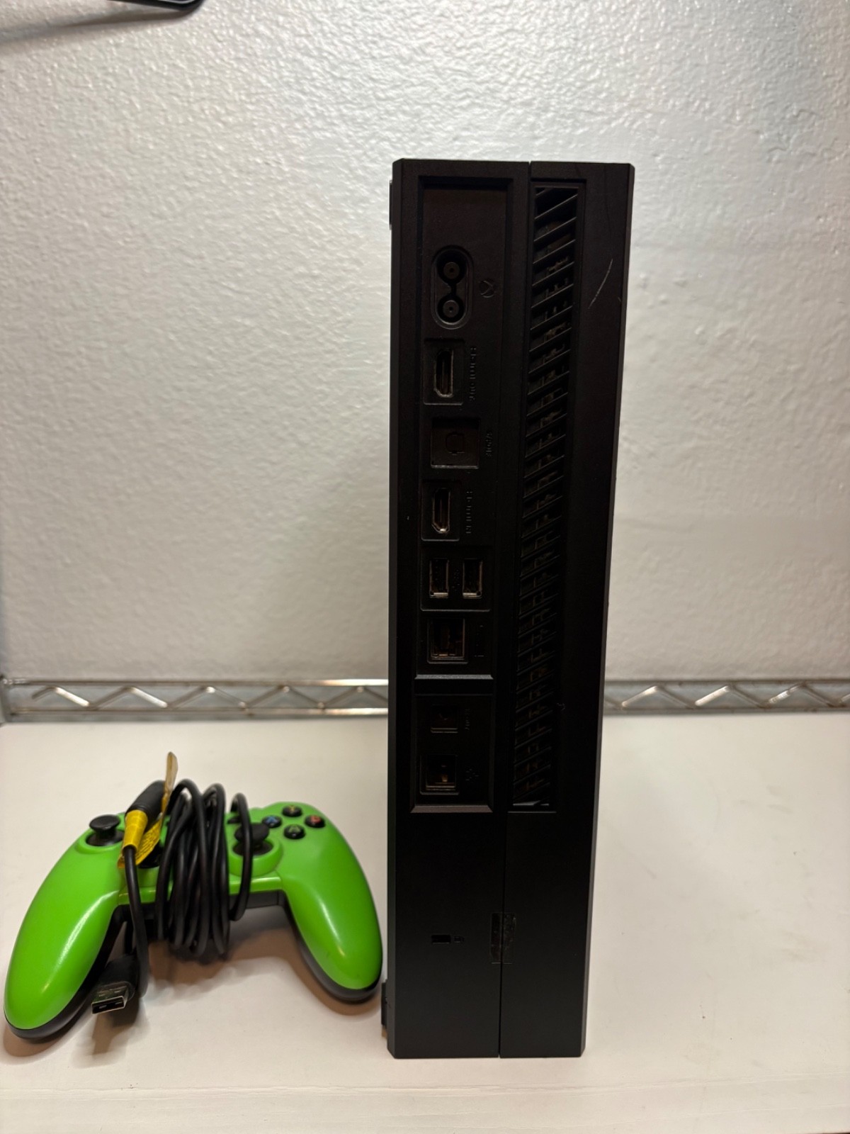 Xbox One 500GB Console Model 1540 Black & Wired Green Controller – Tested AS IS