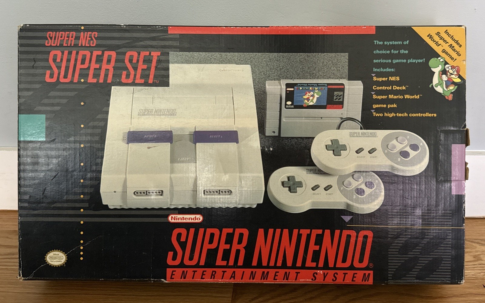 Super Nintendo SNES Super Set CIB Console w/ Box, Super Mario World, OEM Control