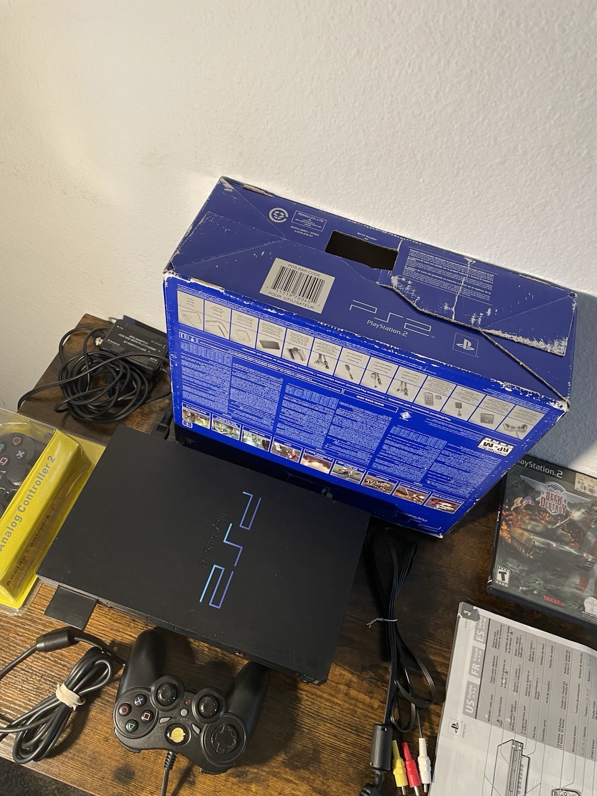 Sony PS2 Fat Console SCPH-39001 PlayStation Bundle 2 Controllers Box CIB TESTED