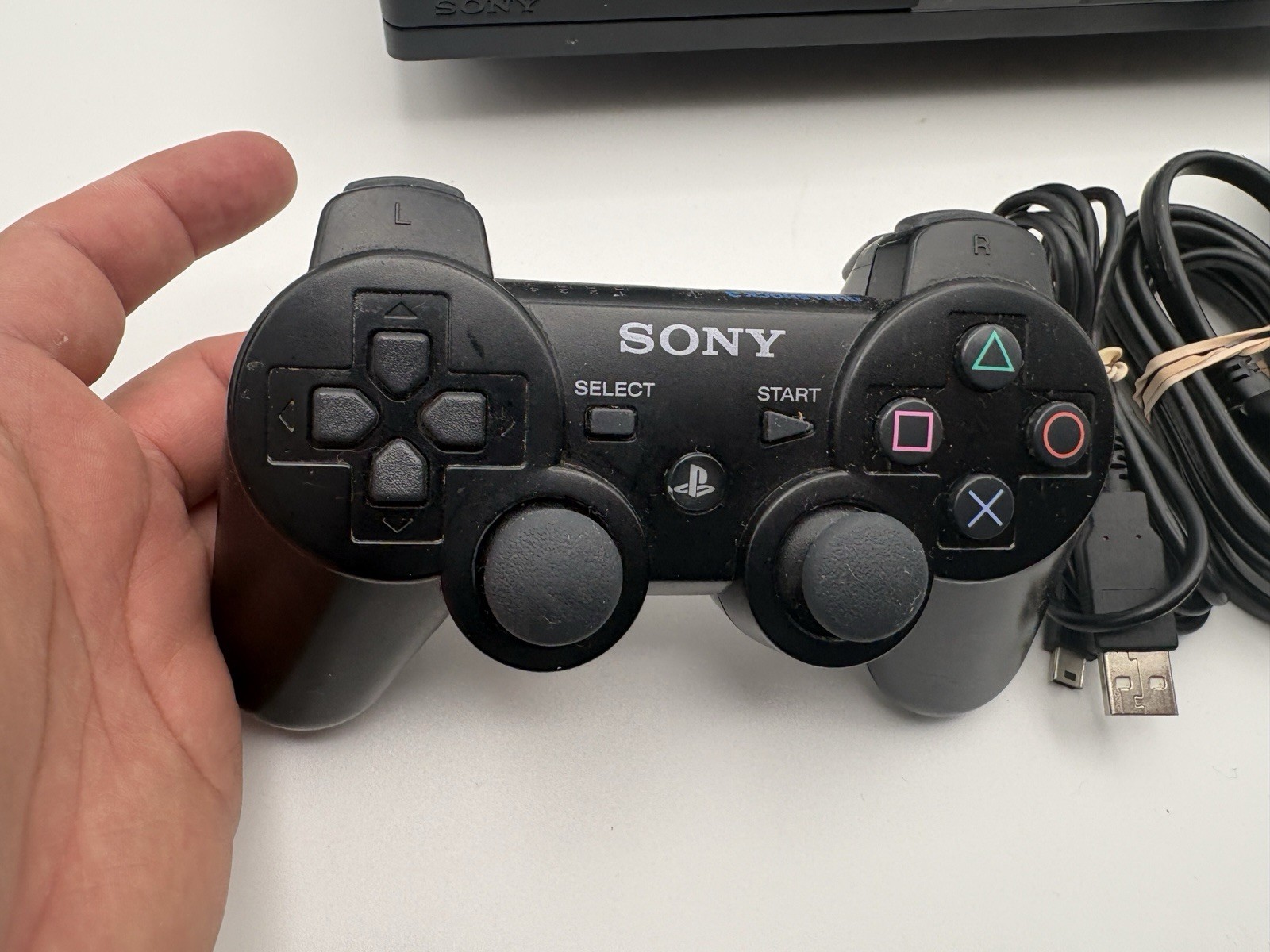 Sony Playstation 3 Slim Console W/ Oem Cables & Controller – Tested Works! 160GB
