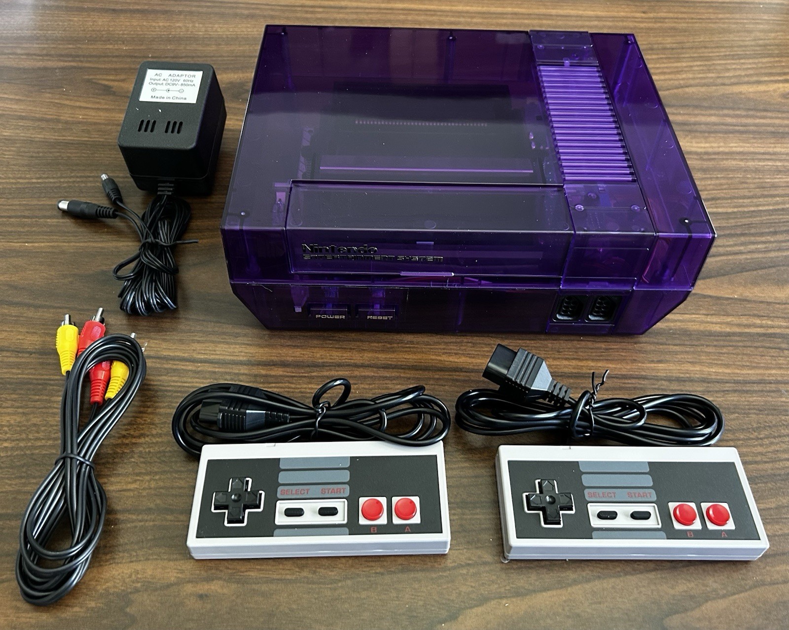 Clear purple Nintendo Entertainment System NES Console- pick your bundle