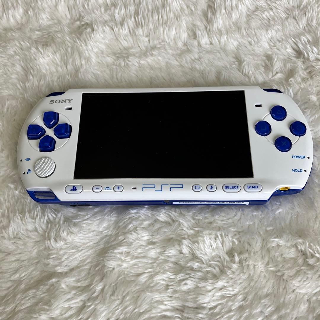 PSP With Box Psp3000 White Blue Rare Color Japan