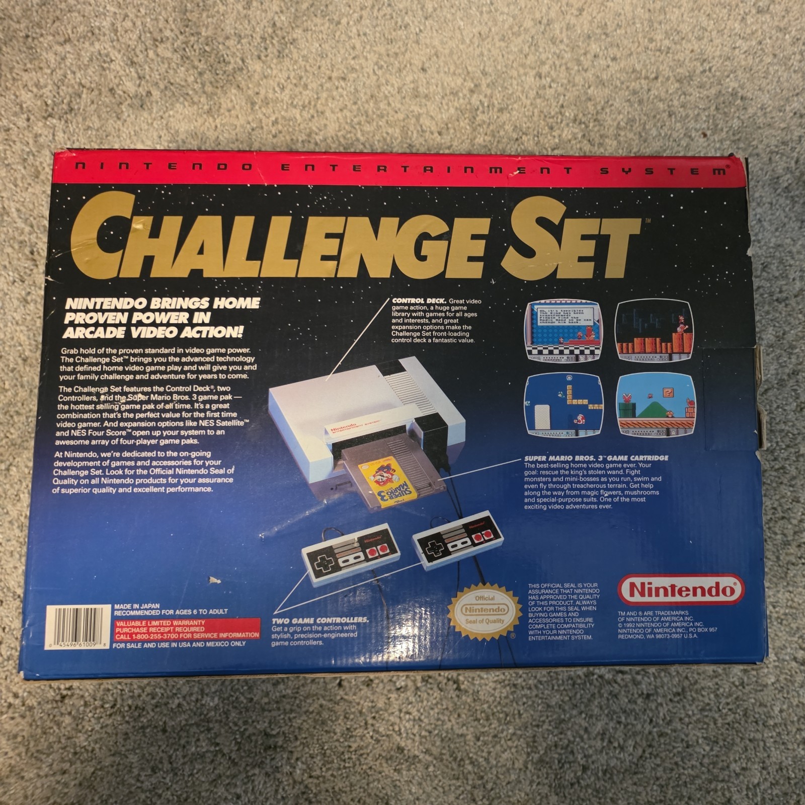 Nintendo NES Challenge Set w/ Box, 2 Controllers, Super Mario Bros. 3