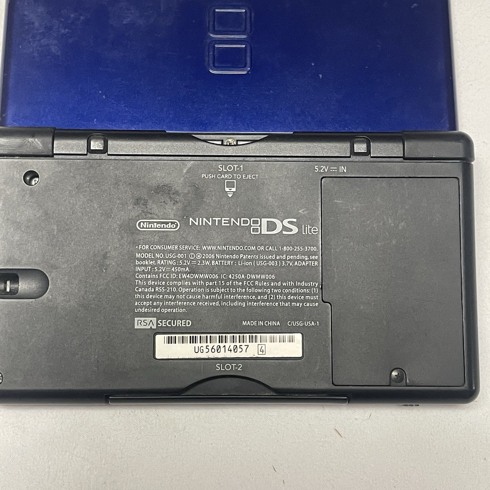 Nintendo DS Lite USG-001 Blue Dual Screen Headphone Jack Handheld System