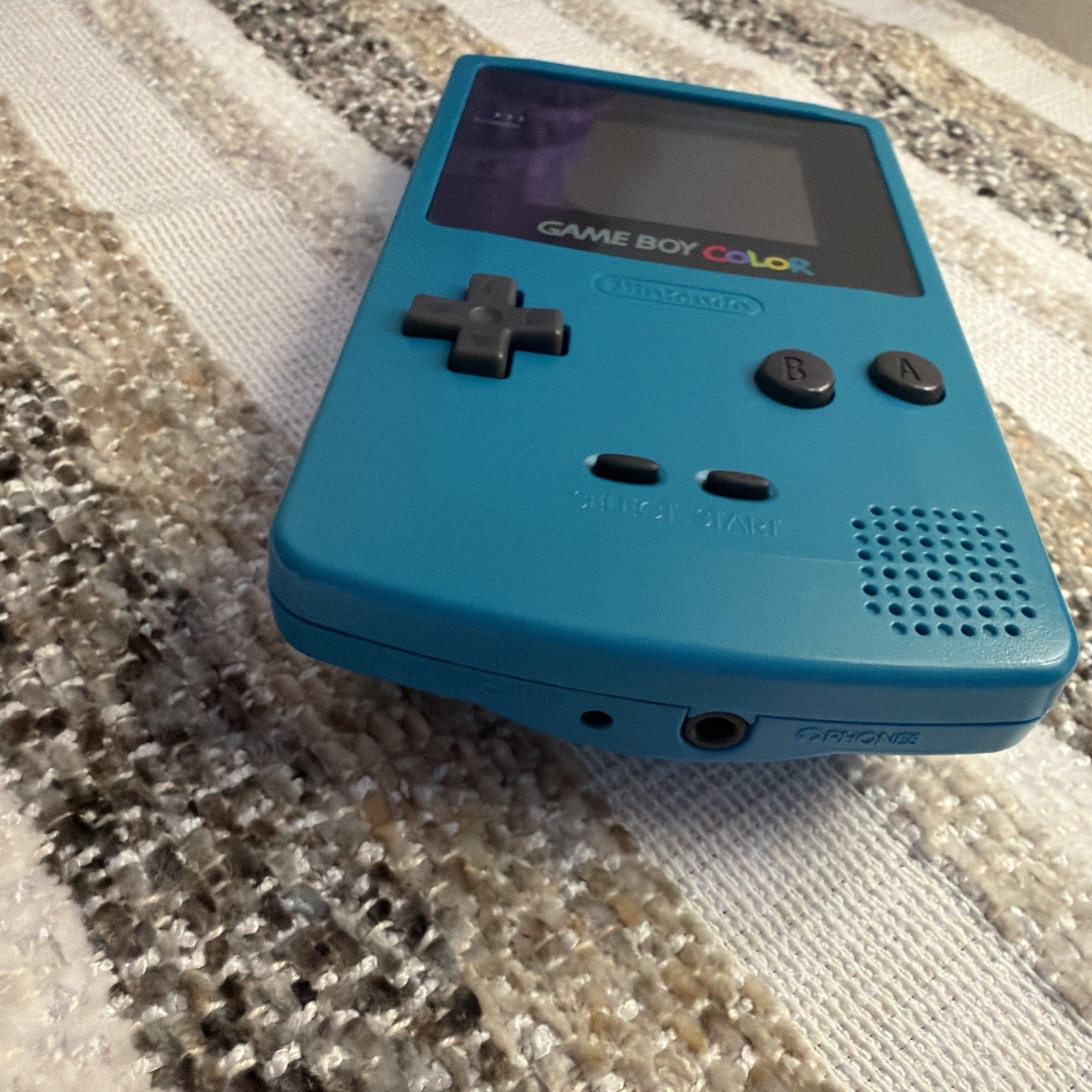 Nintendo Game Boy Color Game Console – Teal – CGB-001 w/ Tetris Cartridge Bundle