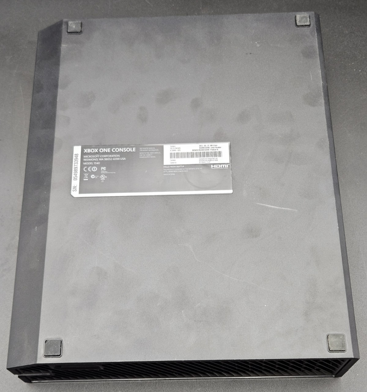 Microsoft Xbox One Model 1540 Black Console Only Won’t Boot – For Parts