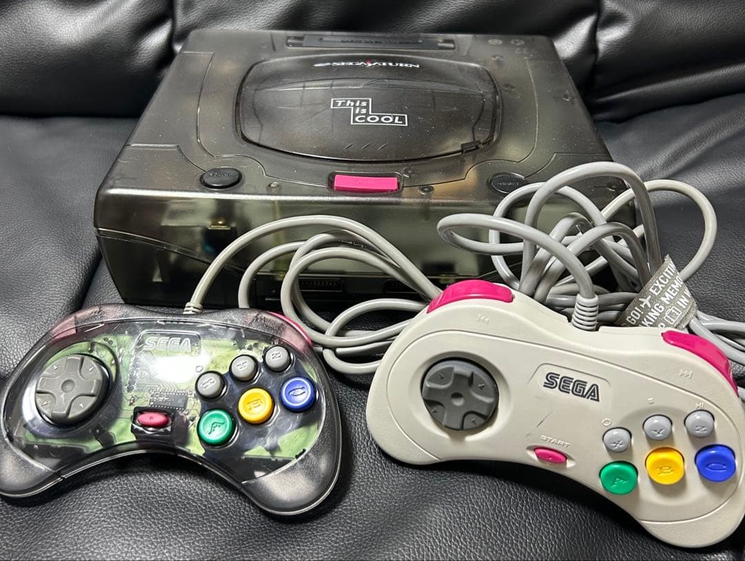 Sega Saturn SS Clear Skeleton Black Limited console Tested Working s2295M