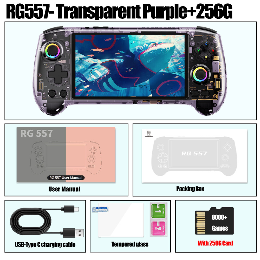 RG557 Handheld Game Console Android 14 5.48′ AMOLED Screen