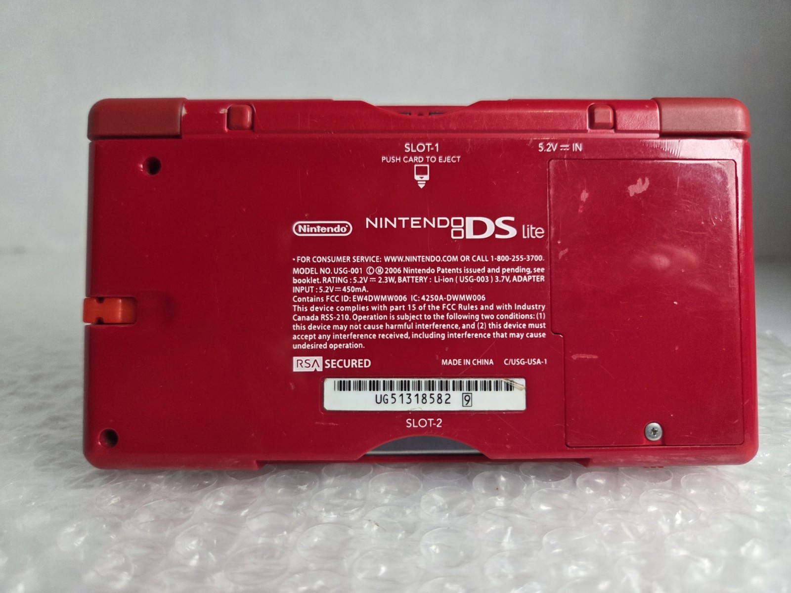 Nintendo DS Lite Red Mario Edition Console Tested Cleaned OEM Charger New Batter