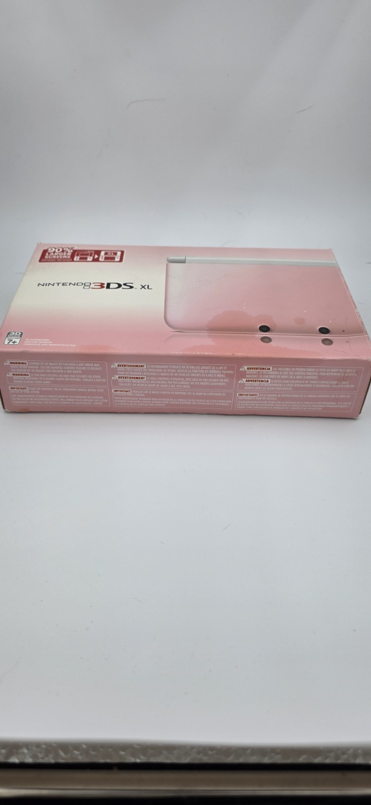 Nintendo 3DS XL Launch Edition White & Pink Handheld System in Box +AR Cards
