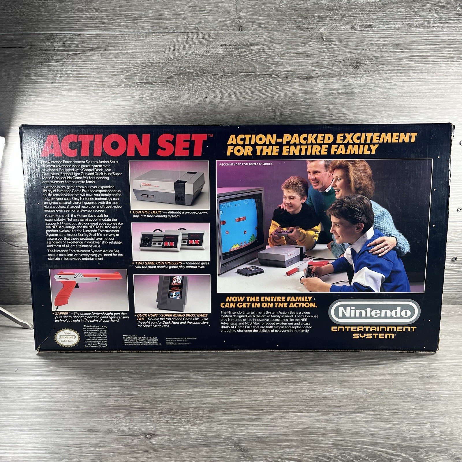 Nintendo NES Action Set Complete In Box Inserts Mario/Duck Hunt Tested