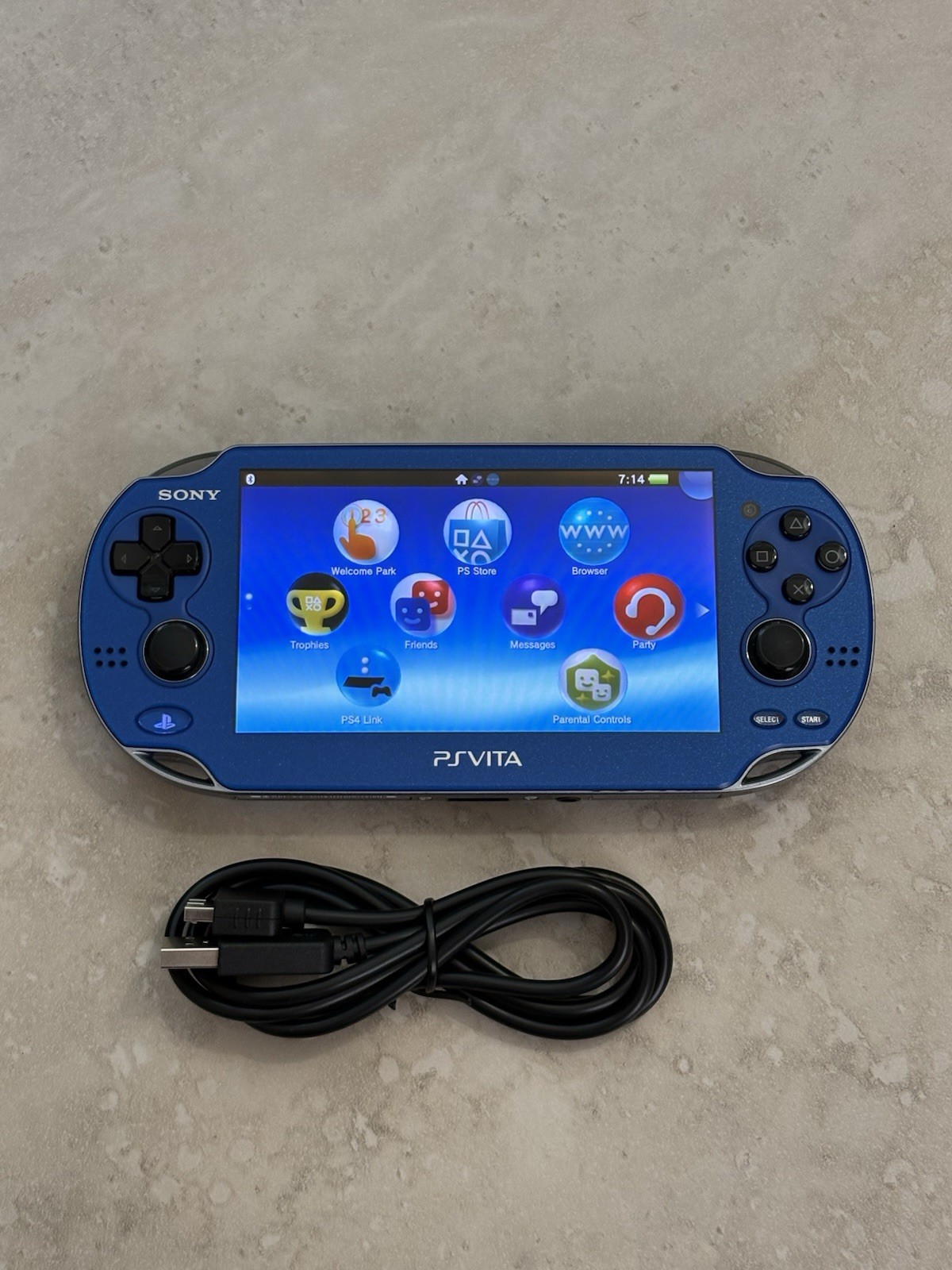 Sony PlayStation PS Vita OLED (PCH-1000) Sapphire Blue With Charger USA Seller