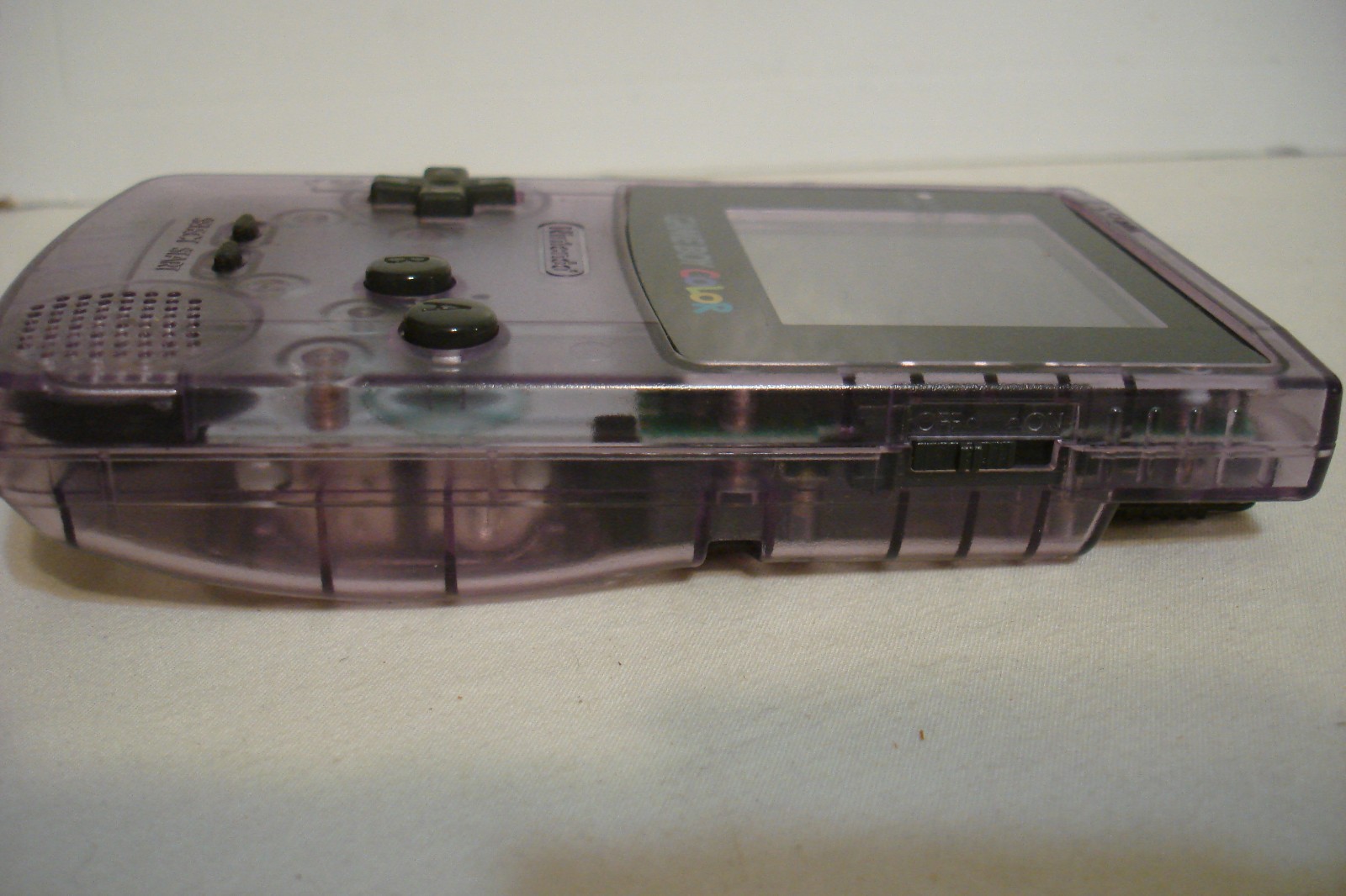 Nintendo Game Boy Color System Clear Atomic Purple w/ Pelican Accessories