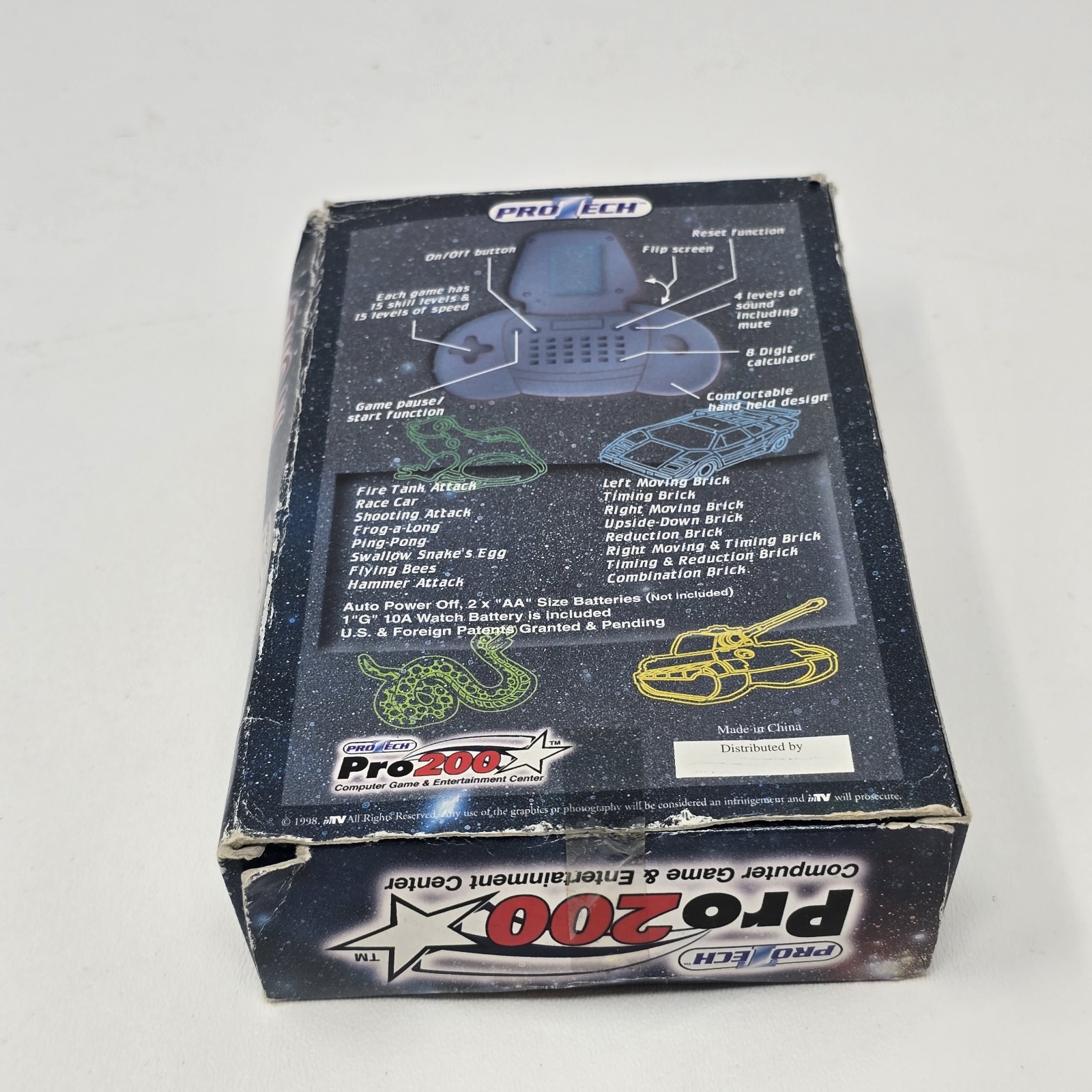 Protech Pro 200 Gaming System Handheld 256 Games Calculator Box Manual 2000s