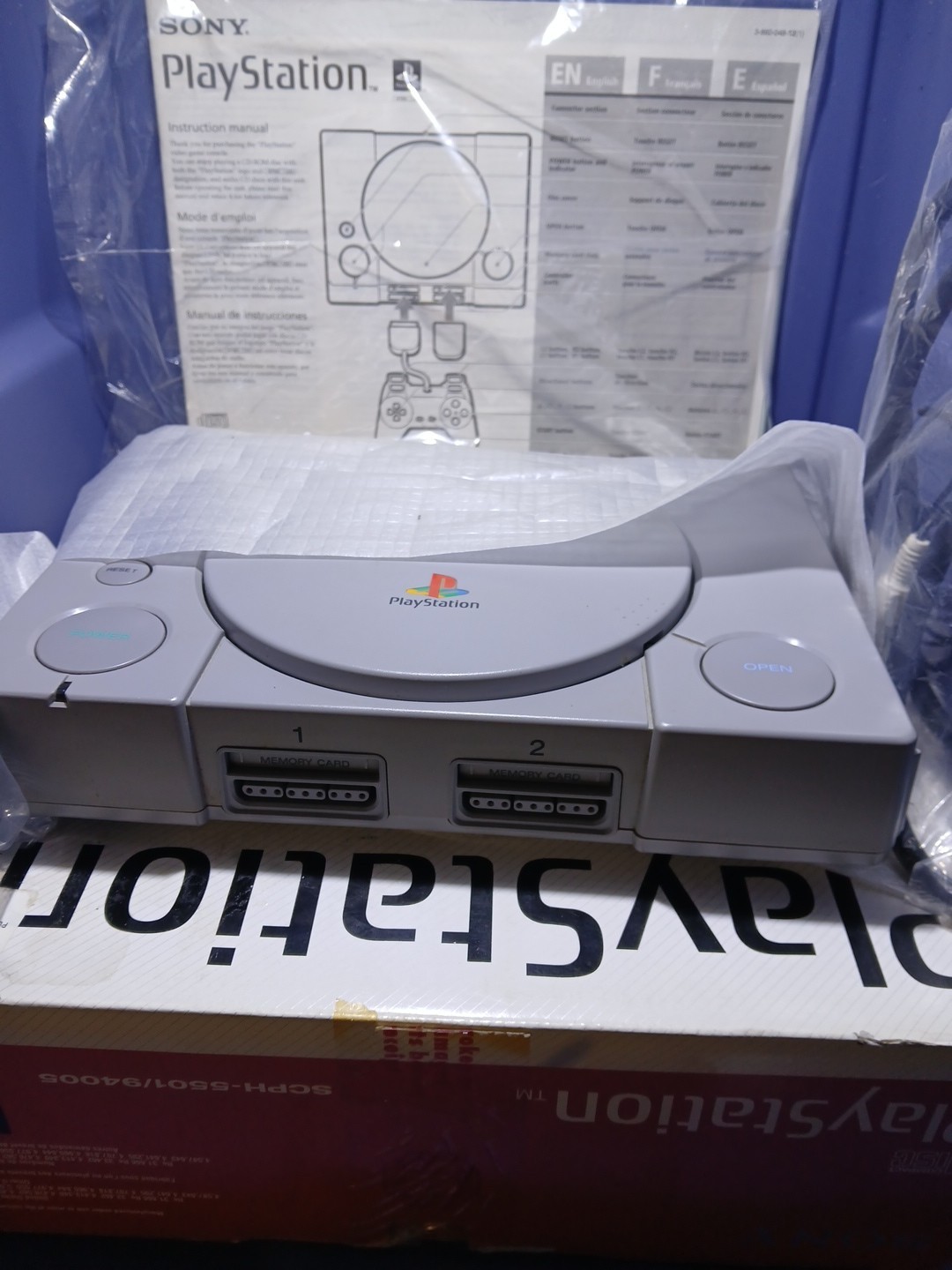 Open Box (New) Sony PlayStation 1 Console Mint+ in Box 1998 Retro tested