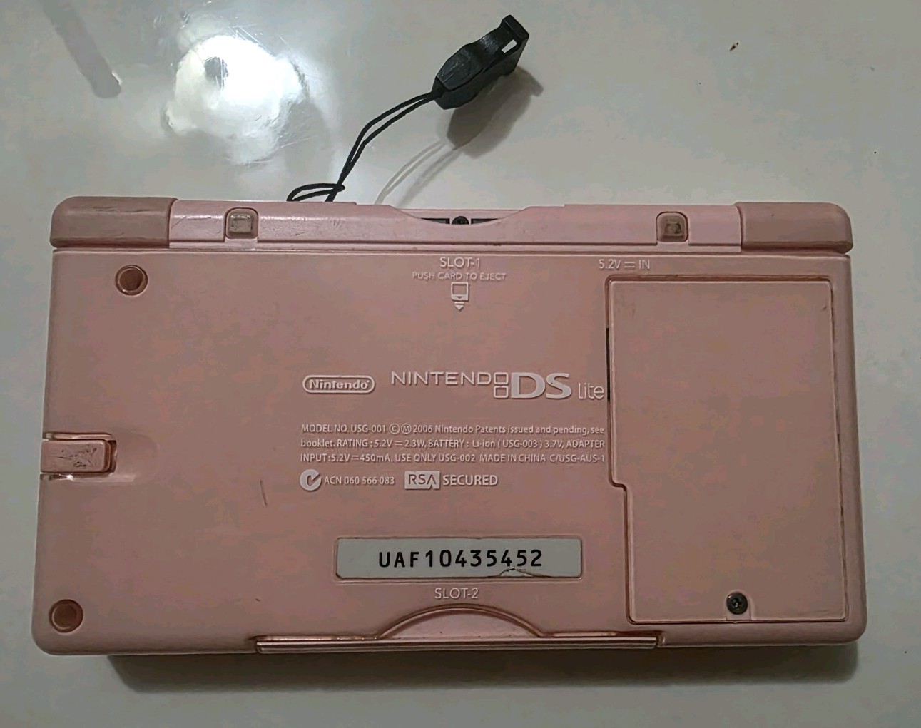 Nintendo DS Lite Pink Handheld Console w/ Case Charger Not Included Working.
