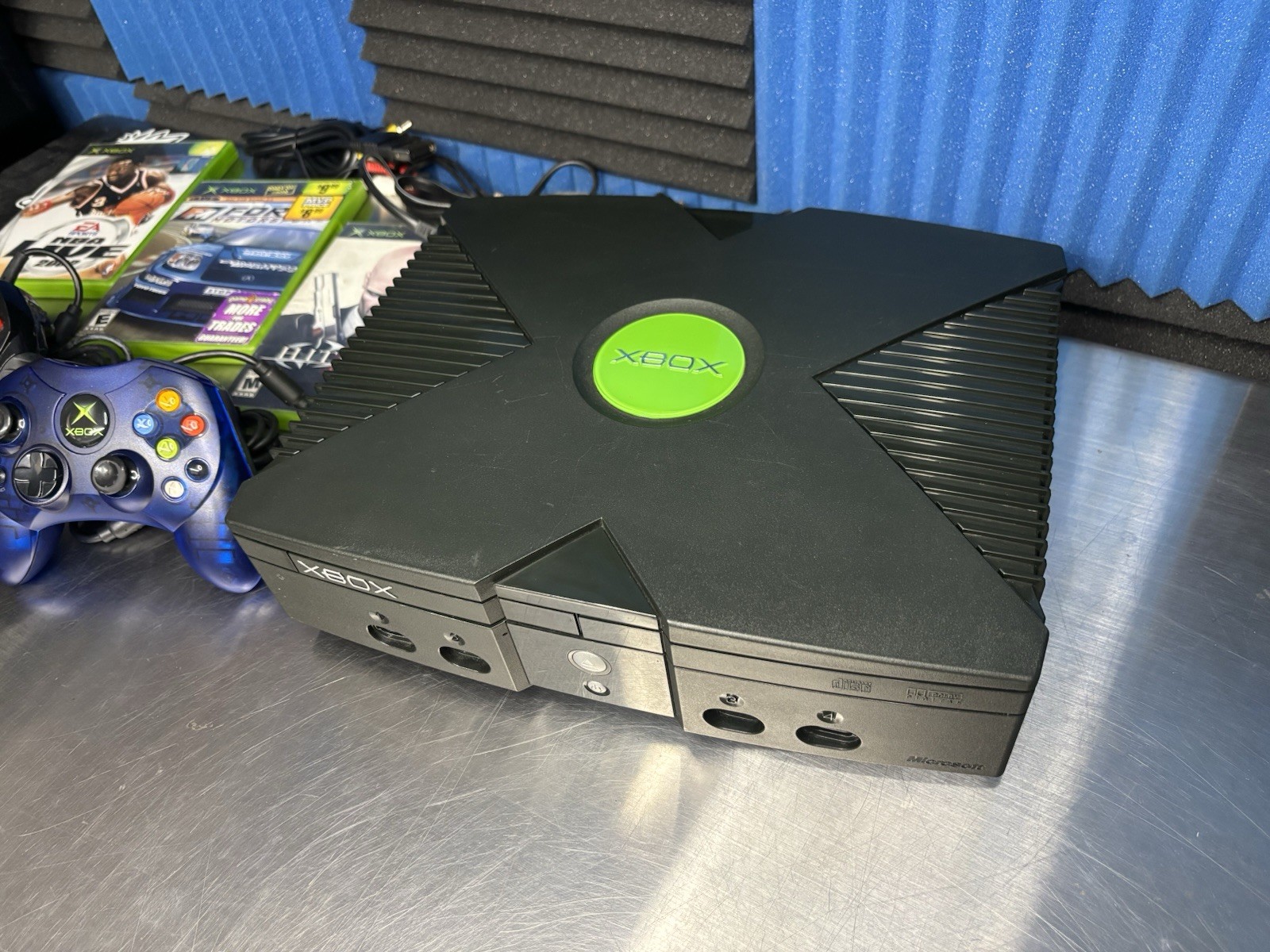 Original Microsoft Xbox Console Plus Controllers and Games