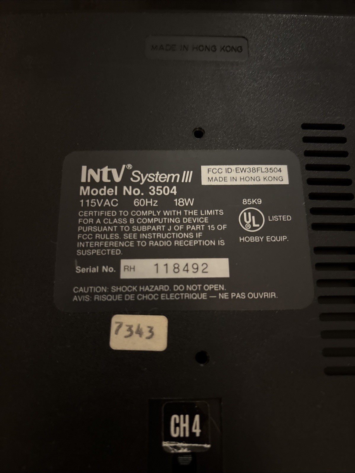 Intv system III #3504 w/Intellivoice voice synthesis module +3 Games – Tested!