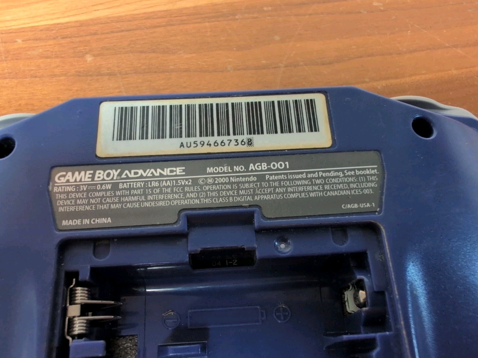 Nintendo Game Boy Advance Handheld System GBA Indigo Tested F-14 Cartridge Game