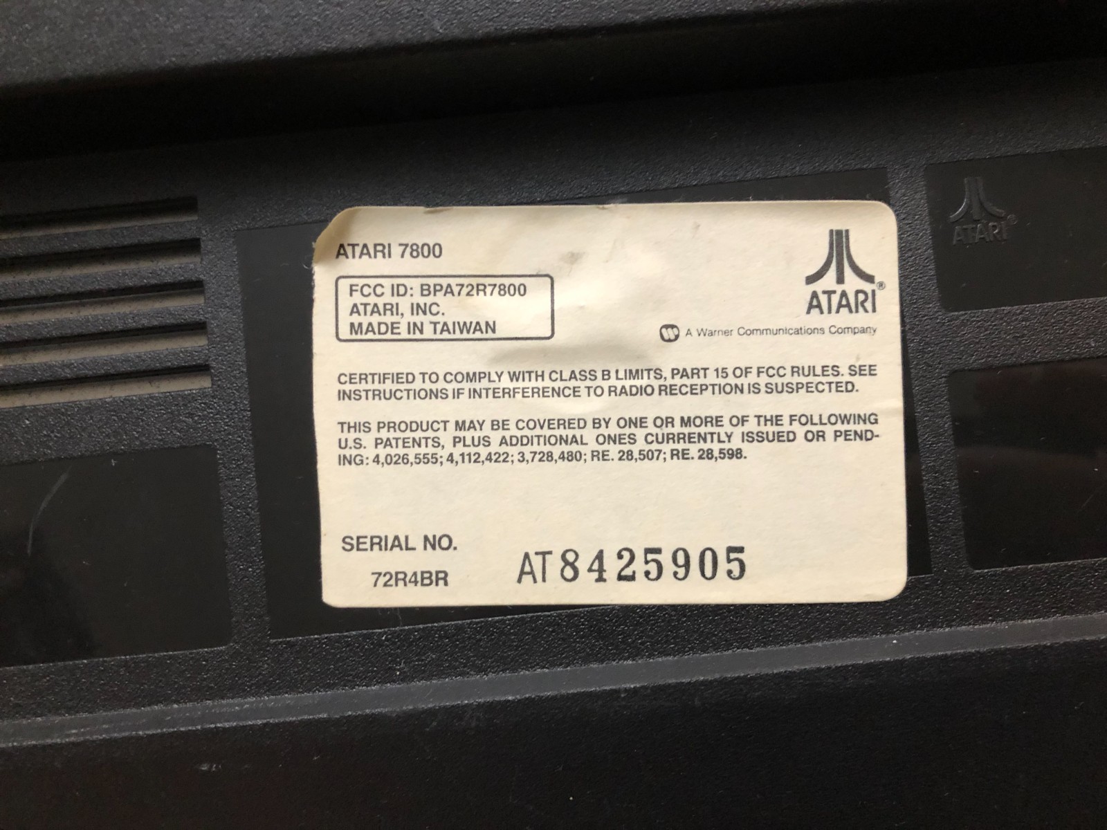 Atari 7800 Console with 2 Proline Controllers Cleaned and Tested Working