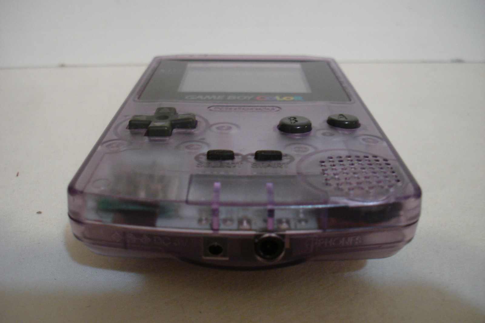 Nintendo Game Boy Color System Clear Atomic Purple w/ Pelican Accessories