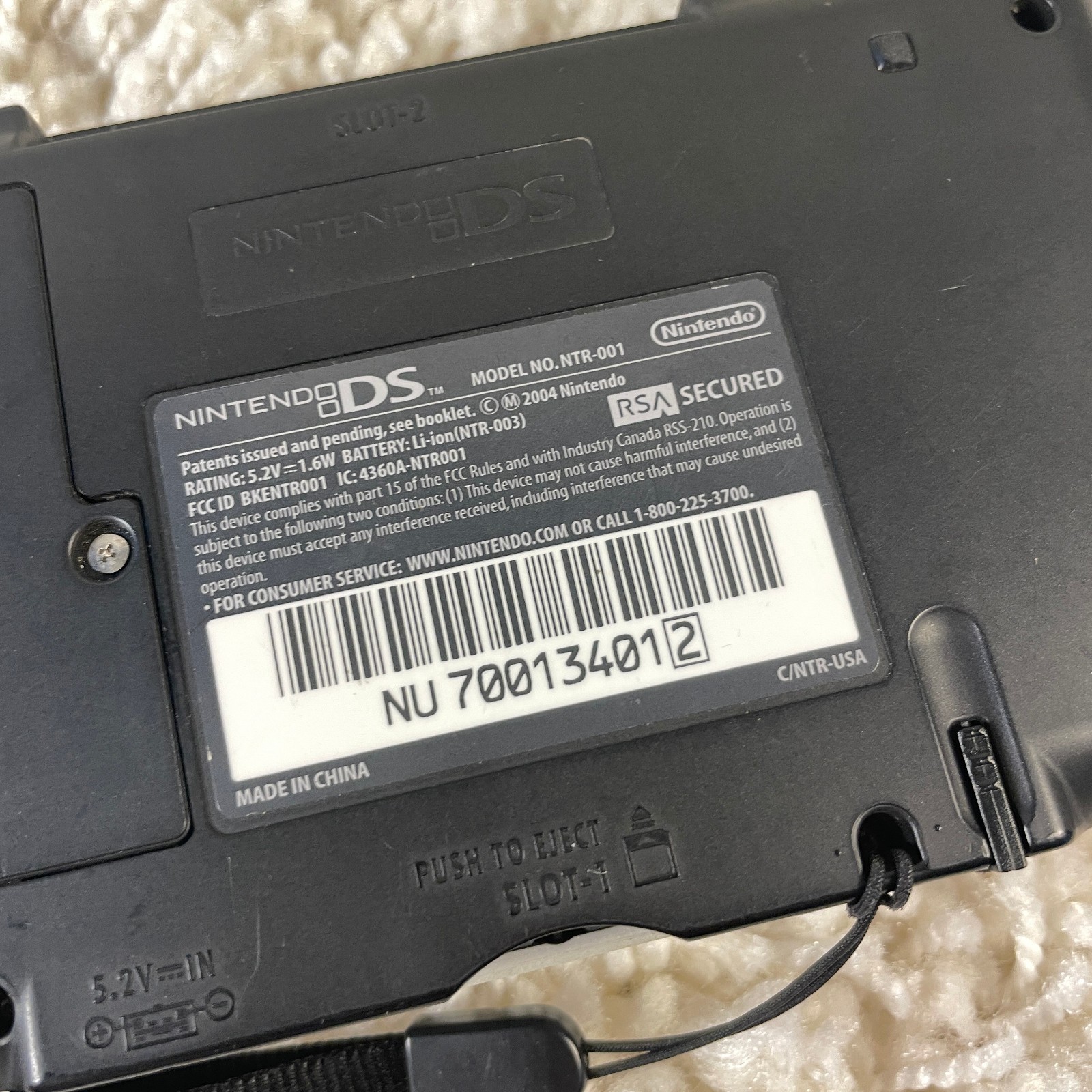 Nintendo DS Original NTR-001 Titanium Silver Handheld Console System Tested