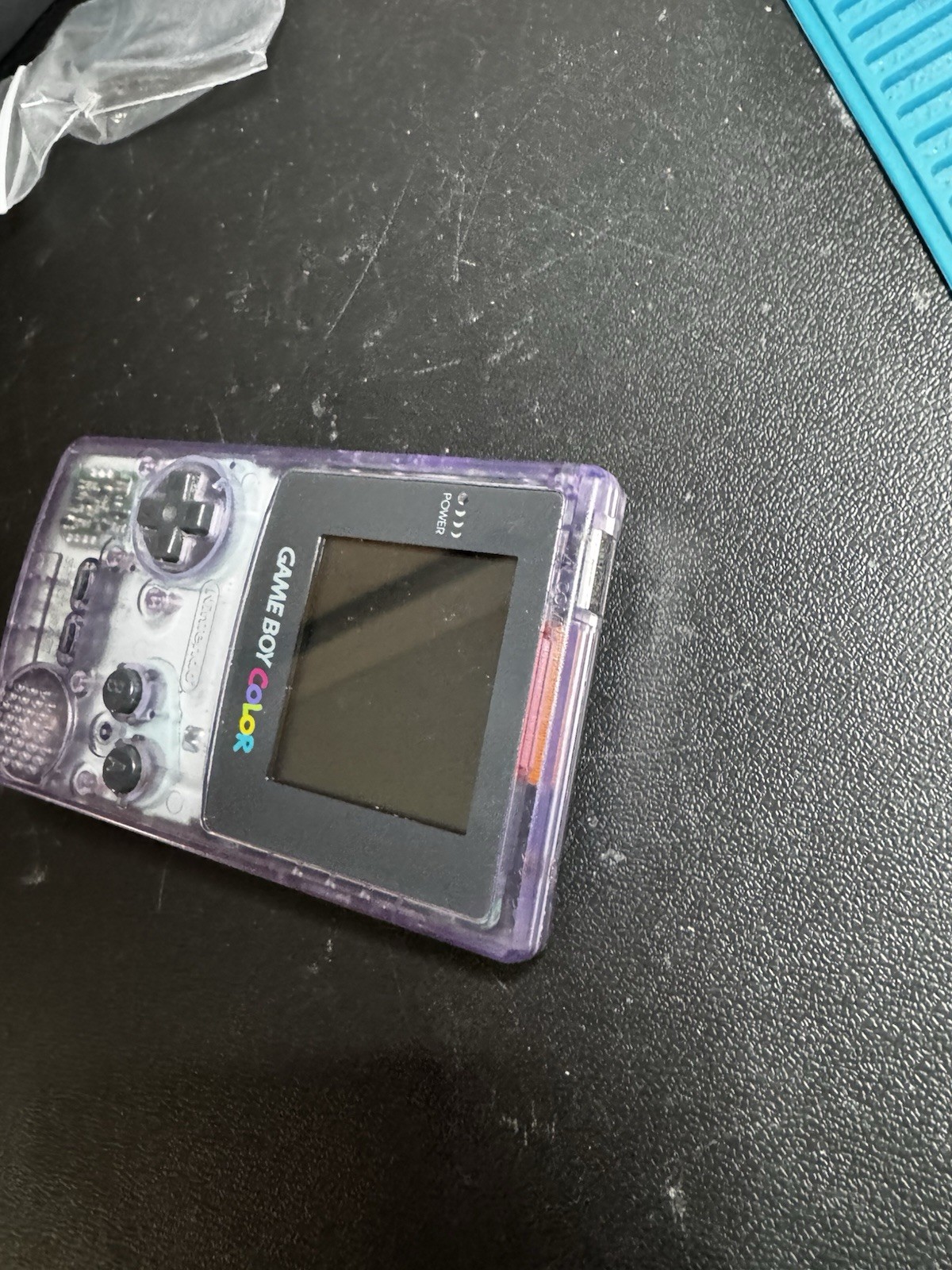 Nintendo Game Boy Color Atomic Purple W/ Game Casper Tested Works Great