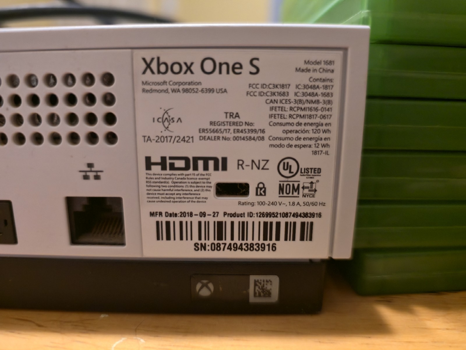 Microsoft Xbox One S 500GB -1681 White Bundle -1 Controller – Cord + 15 Games
