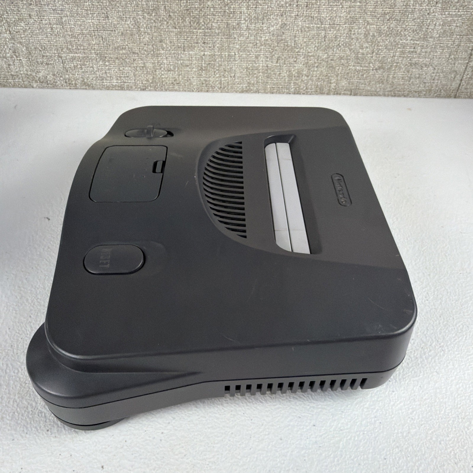 Nintendo 64 Console ONLY – NUS-001 (USA) – Charcoal Tested Working W/ Jumper Pak