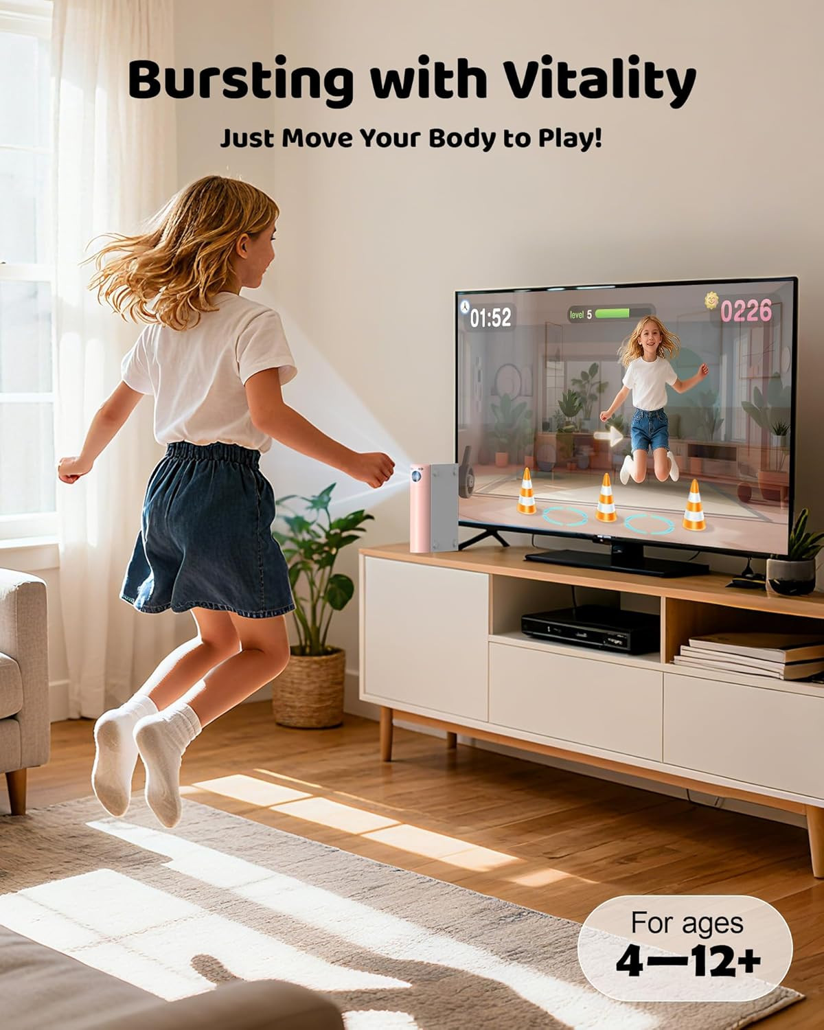 AR Motion Game Console for Kids: Plug and Play TV Video Game System for Indoor P