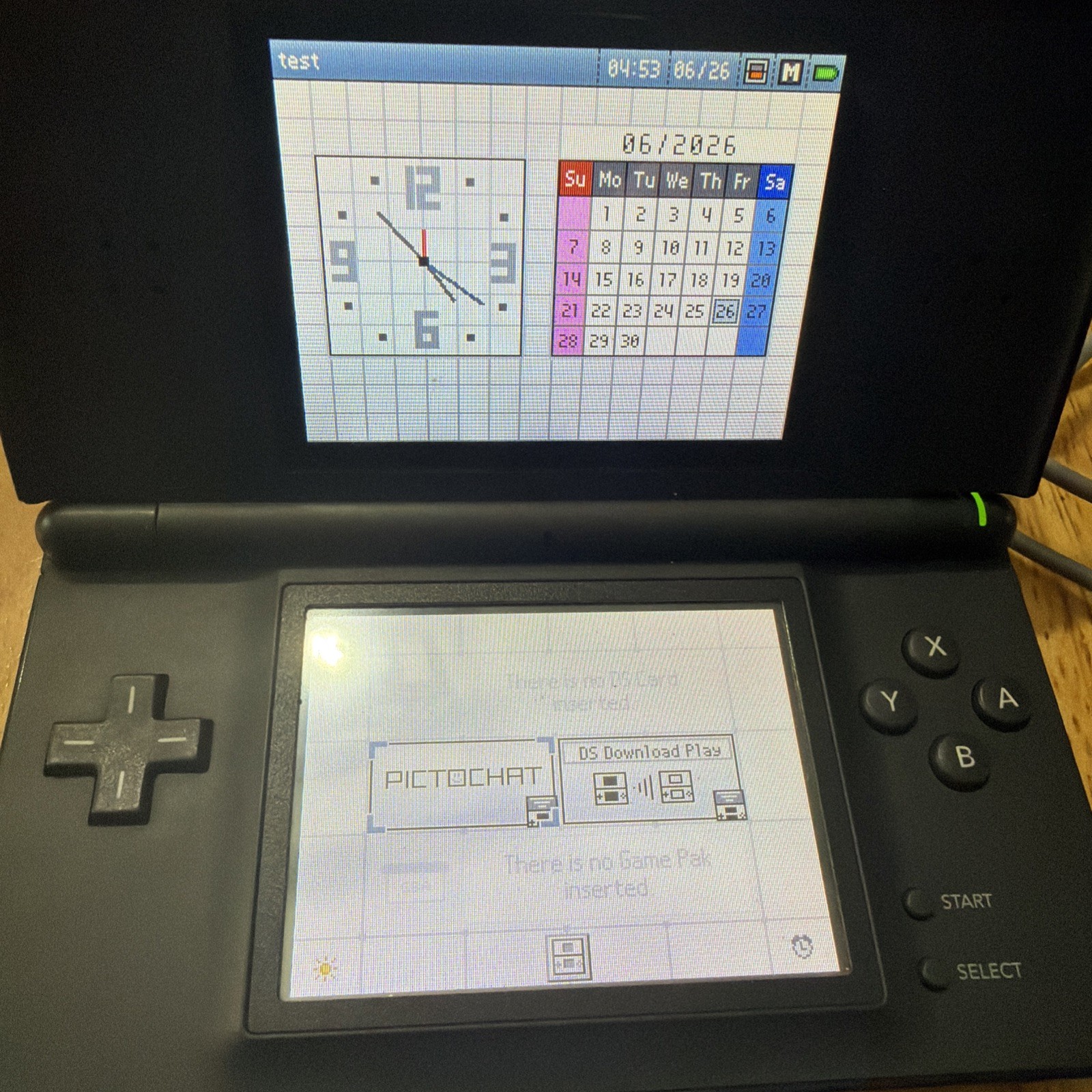 Nintendo DS Lite Cobalt Blue Black Handheld System With Charger & Stylus