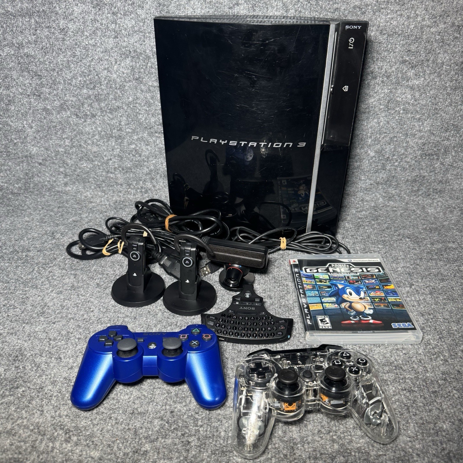 Sony PlayStation 3 Fat PS3 160GB Black Console Gaming System CECHP01 Bundle
