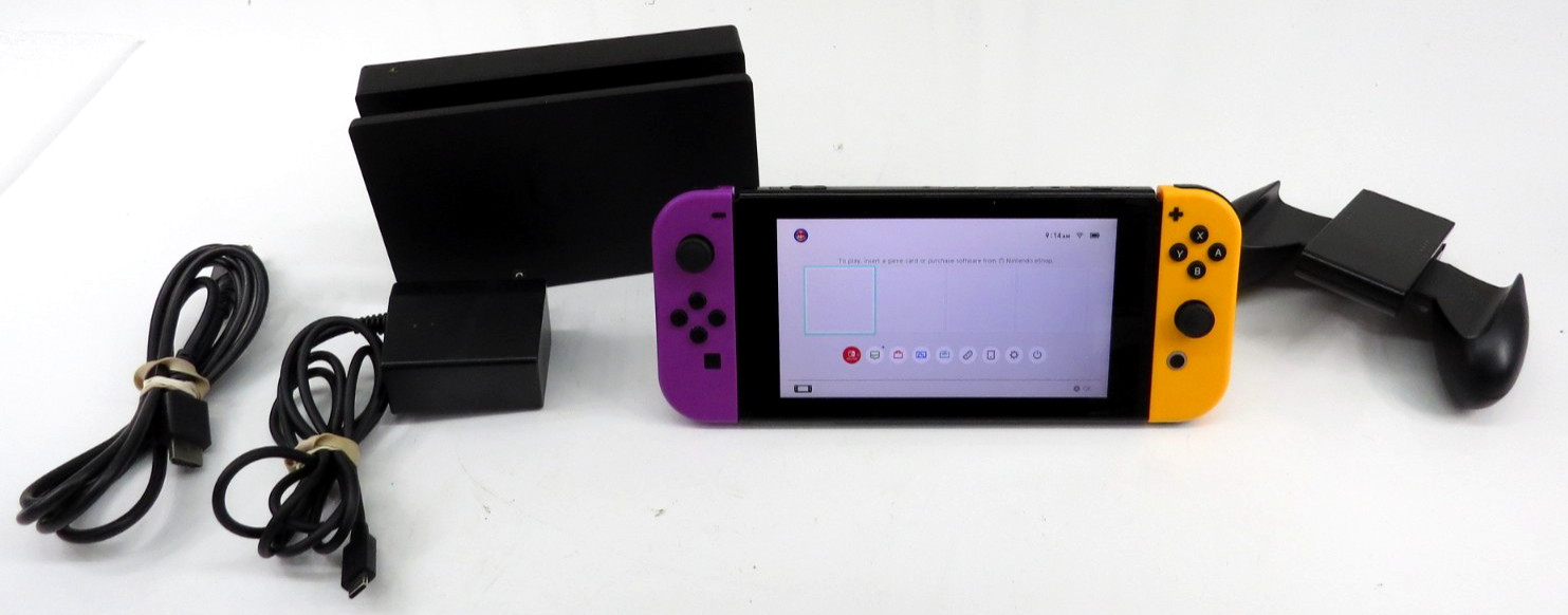 Nintendo Switch Handheld Game Console HAC-001 W/Joy-Cons, Grip, Dock, Power HDMI