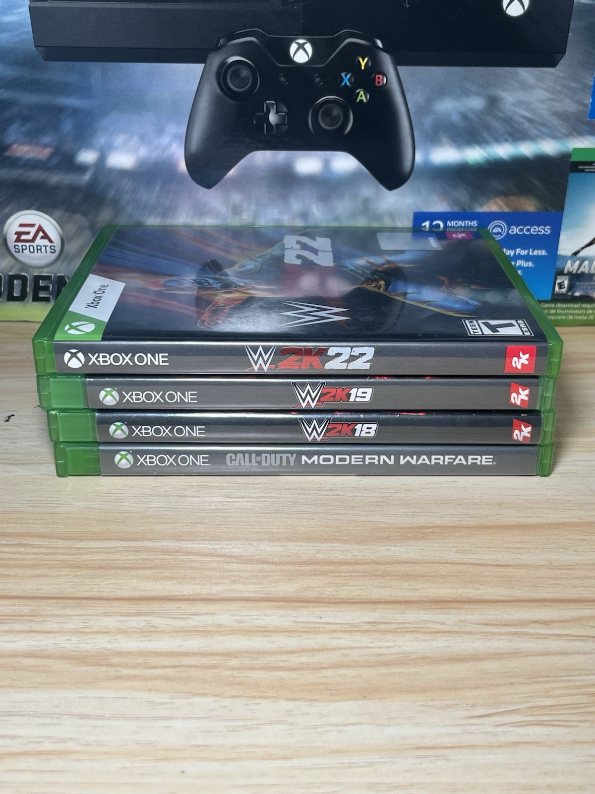 Microsoft Xbox One Console 1TB Black W/ Box No Controller & 4 Games Tested Works