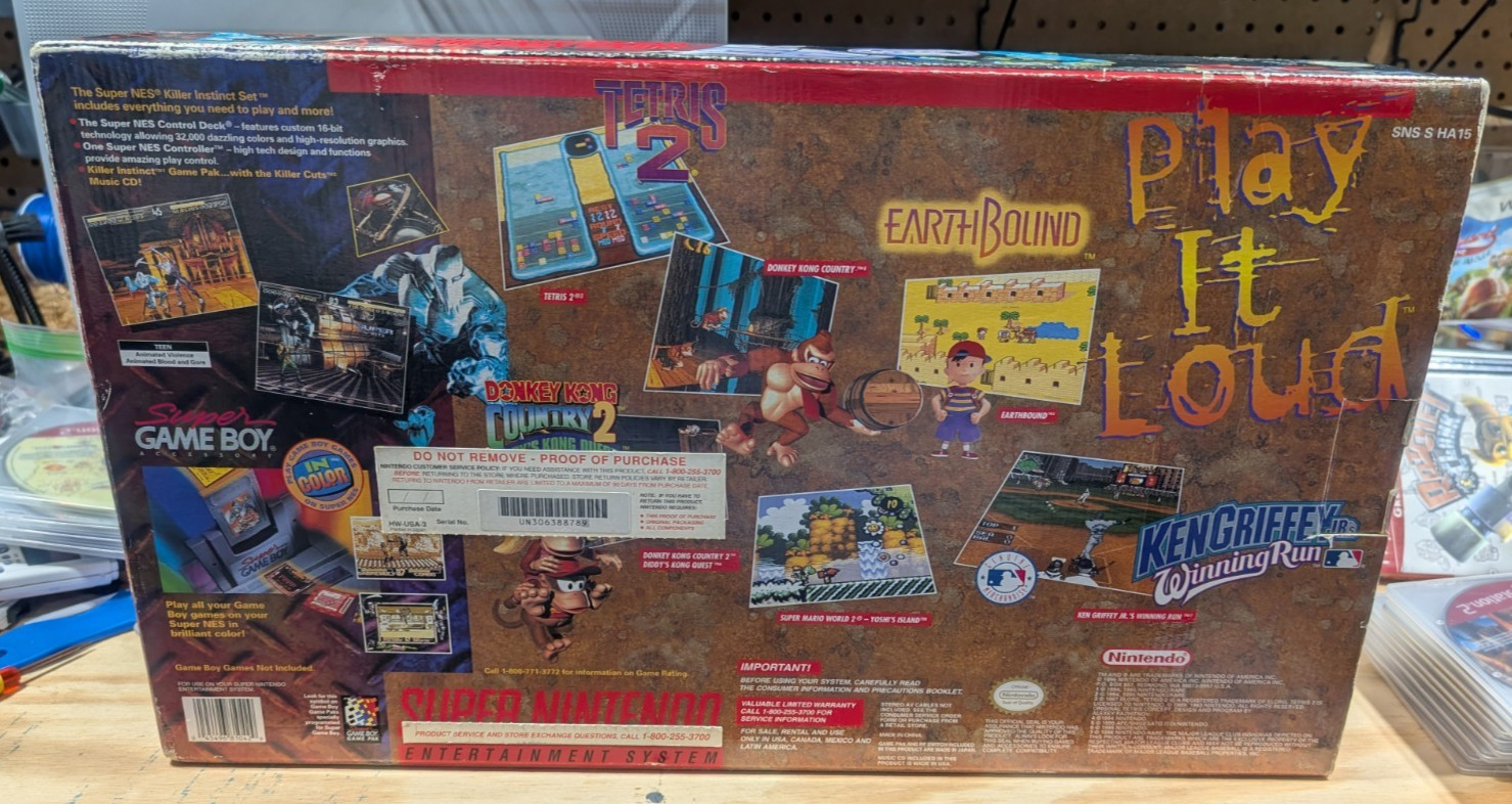 Super Nintendo (SNES) Killer Instinct Console Set – CIB IN BOX Matching Serial