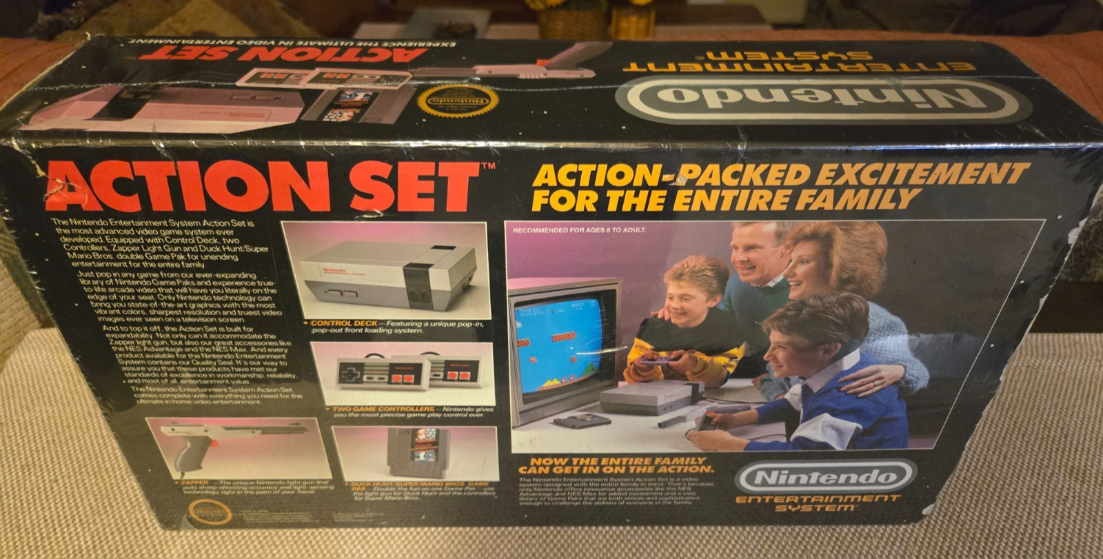 Vintage Nintendo NES Action Set Home Console, Complete In Box + Mario /Duck Hunt